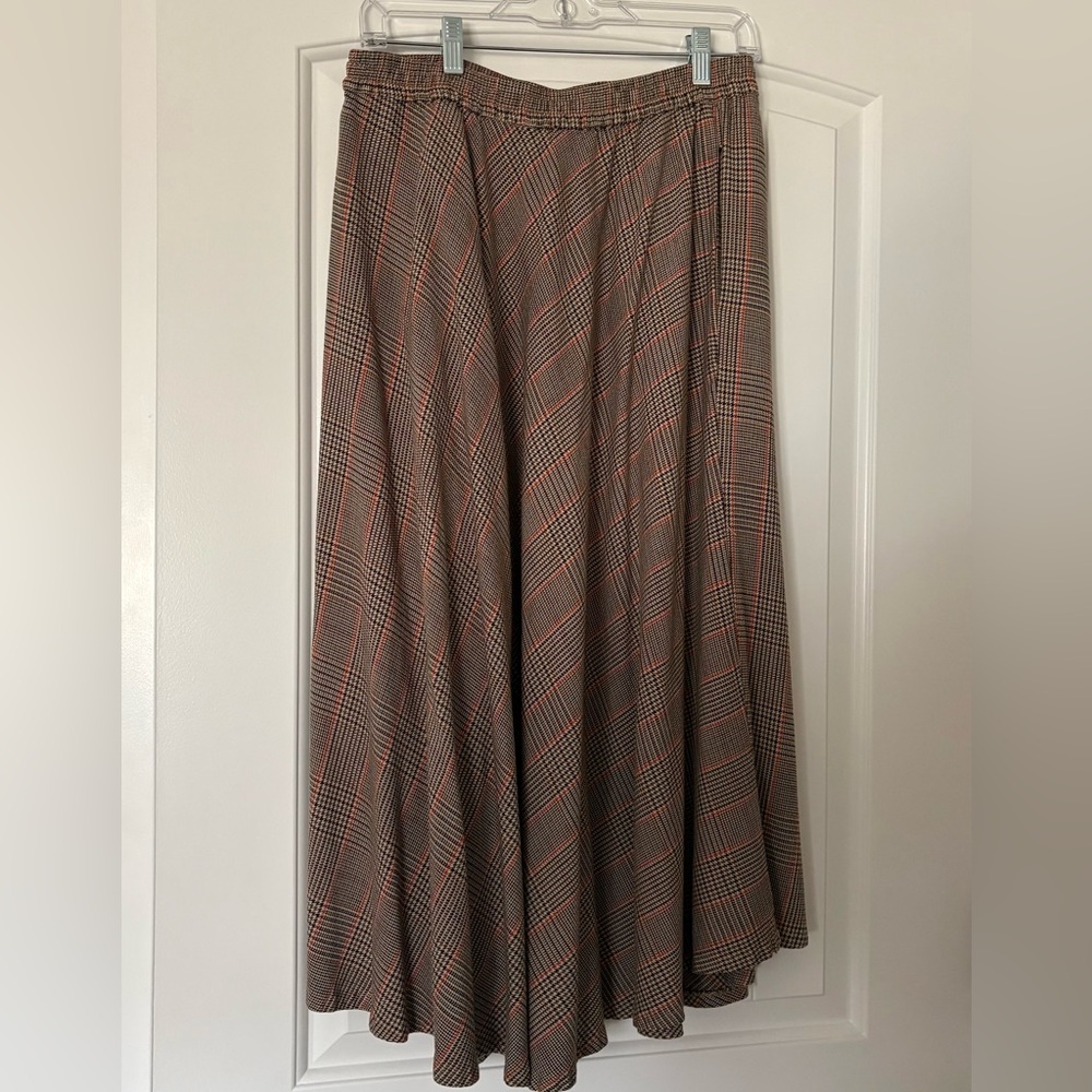 Current Air Plaid A-Line Skirt